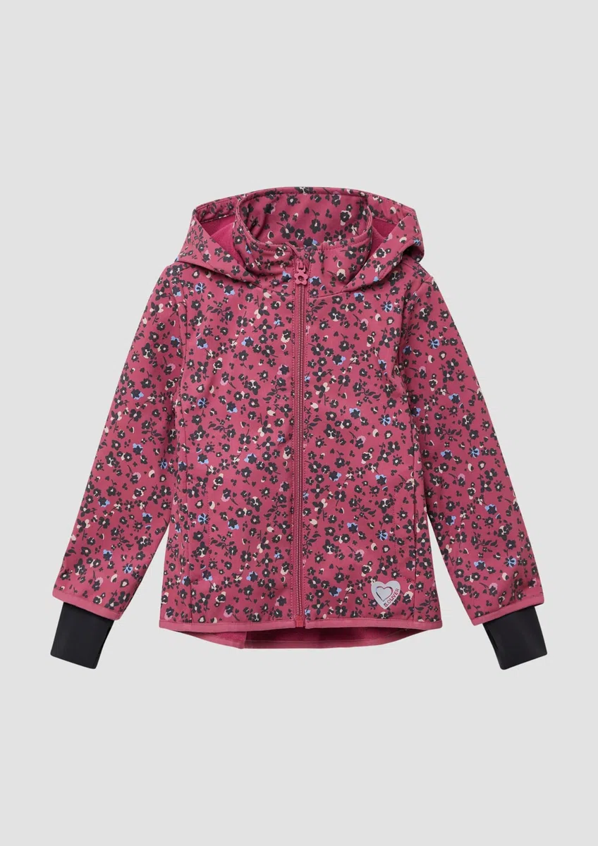 s.Oliver Wetterfeste Softshell-Jacke mit Fleece-Futter und All-over-Print