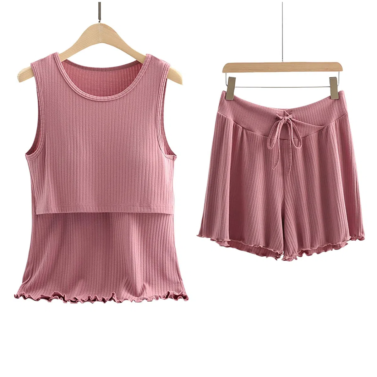 Still Schlafanzug Damen, Stillpyjama Set Damen Kurz Zweiteiliger Still Pyjama Baby Umstands Oberteil Kurze Hosen Still-Shirt und Set Mutterschaft Schwangerschaft Stillen Nachtwäsche Hausanzug
