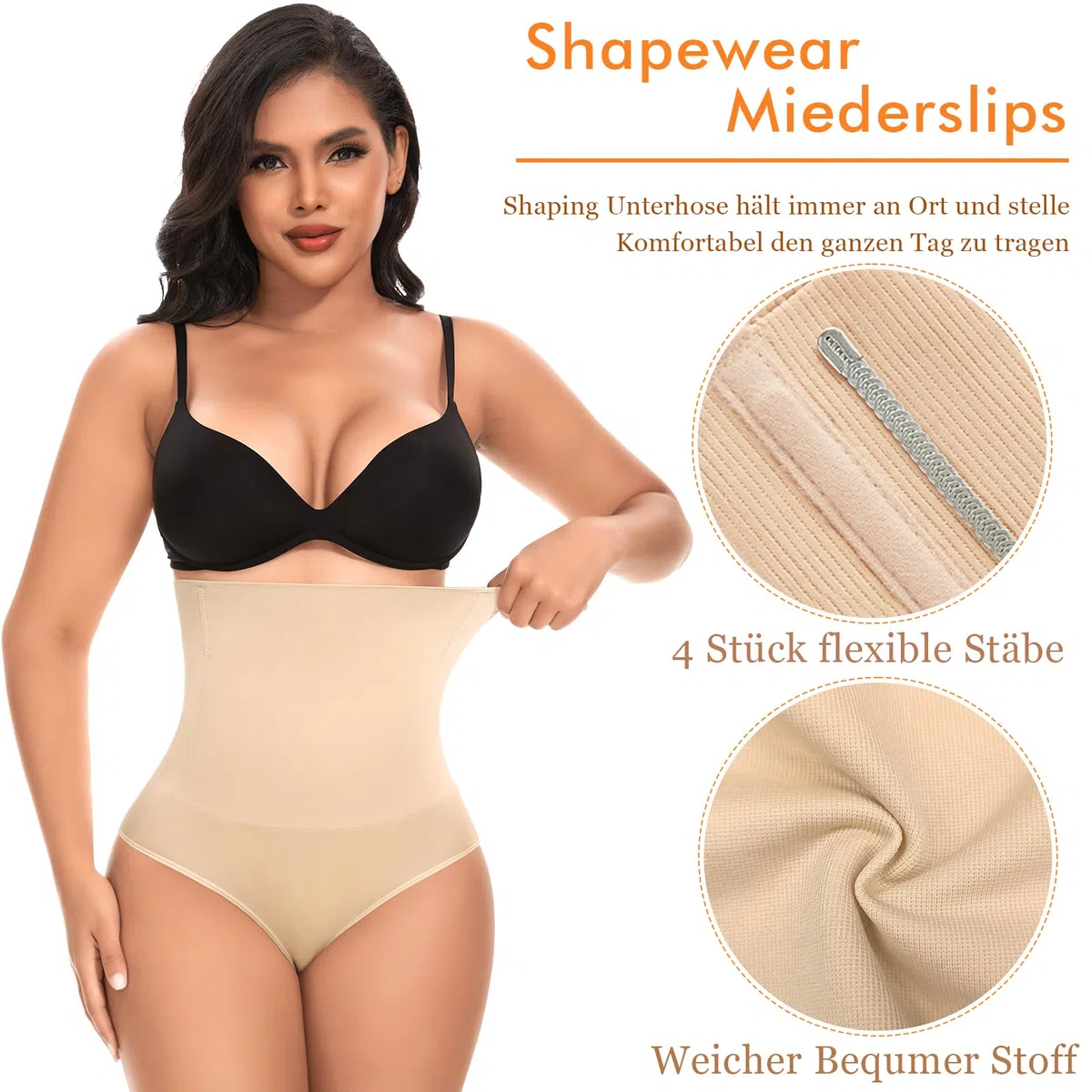 YARRCO Damen Unterhose Bauchweg Shapewear Miederslips Nahtlose Miederhose Hohe Taille Miederpants Body Shaper Slips Formende Unterwäsche Höschen