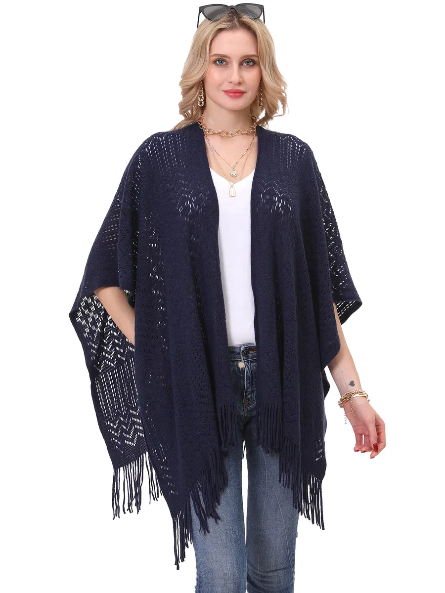 Soul Young Damen Stricken Stola Große Größen Warm Weich Poncho Shawl Cardigan Kimono EINWEG Verpackung