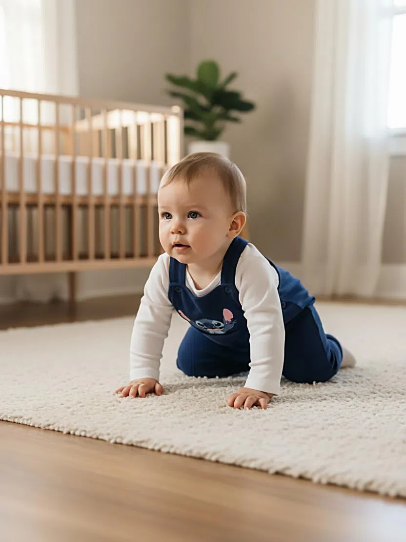 United Labels Disney Lilo & Stitch Baby Latzhose für Jungen - Stitch Hose mit Hosenträger Overall Blau