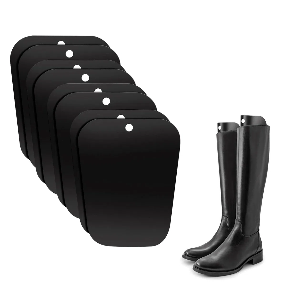 8 Stück Stiefelspanner,Hohe Stiefelformer Formeinsätze,Schwarz Stiefelspanner Damen,Wiederverwendbare Stiefelformer,Hohe Stiefelstützen,Hält die Stiefel Aufrecht für Damen Und Herrenstiefel