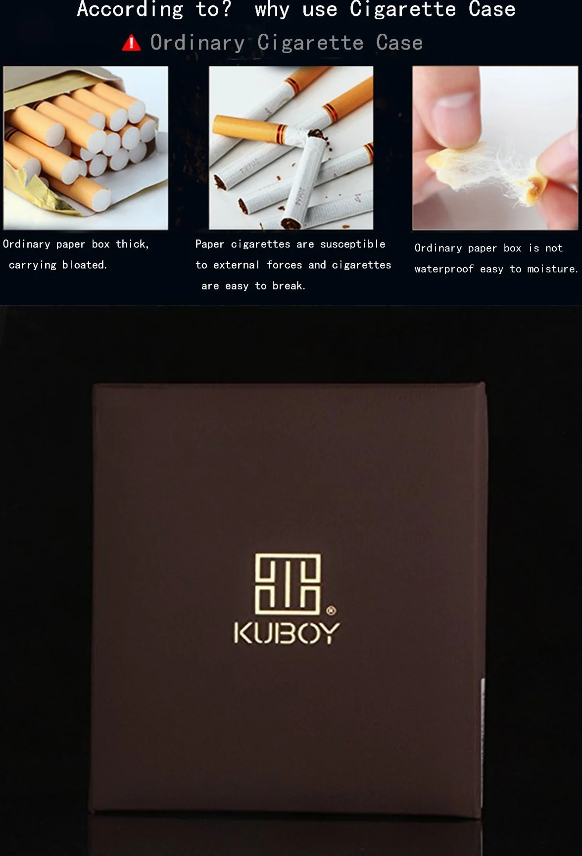 High-Grade Edelstahl Zigarettenetui, Vernickelung Drahtziehen, Silber Farbe, Hält 16 Zigaretten (Mit Branded Geschenkbox) (Glatt)