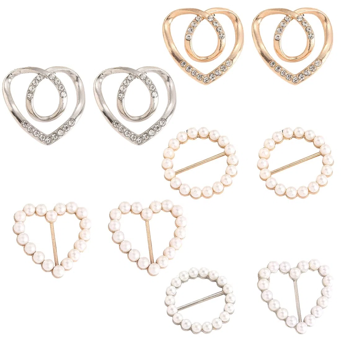 10 Stück Damen T Shirt Clip, Schal Ring Clip, Strasssteine Schnalle, Seidenschal Ring, Tshirt Clip, Gürtelschnalle, Kleidungs Eckknopf, Hemd Taillenmieder Clips zum Spannen Gürtelschnallen