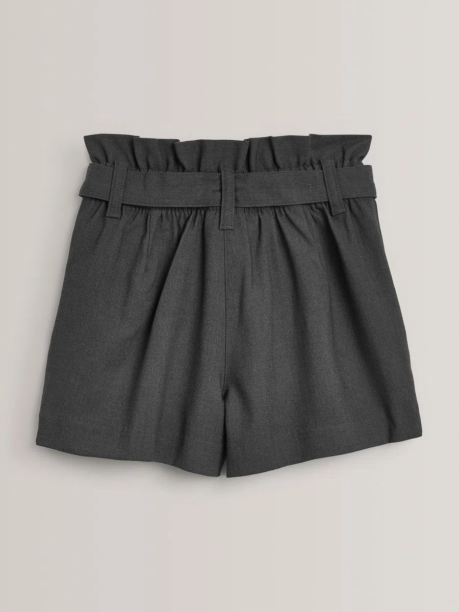NEXT Mädchen Standard Schul-Shorts mit Paperbag-Taille
