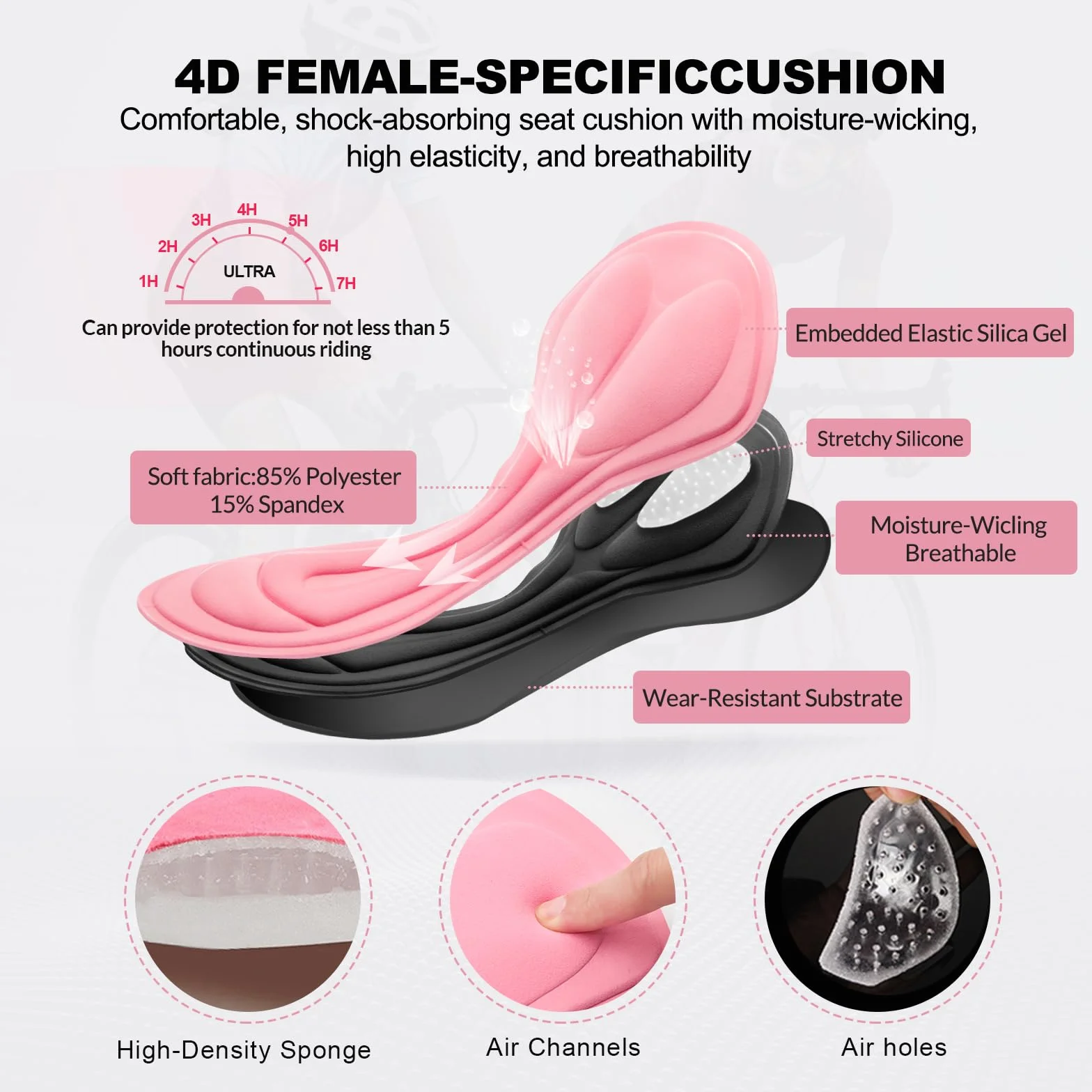 MEETWEE Damen Radunterhose, Fahrradhose Kurz Radlerhose Fahrrad Unterwäsche mit 4D Gel Gepolstert, Fahrradunterhose Atmungsaktiv Schnelltrocknend Radhose