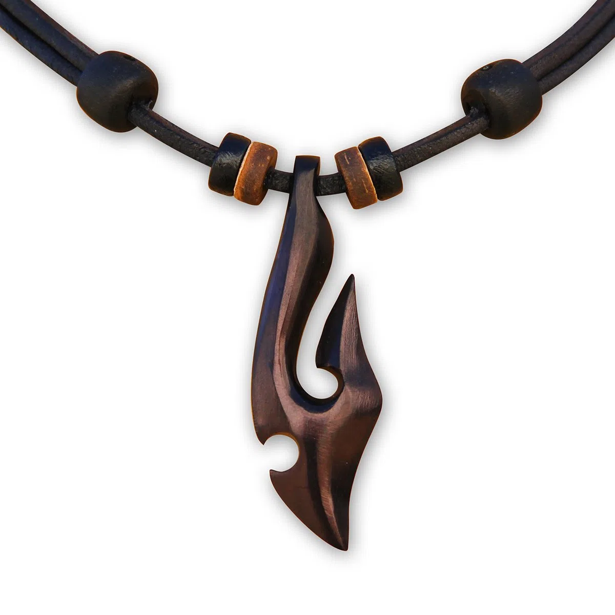 HANA LIMA Halskette Surferkette handgefertigt Hei Matau Maori Neuseeland Herren Damen Lederkette Surferhalskette