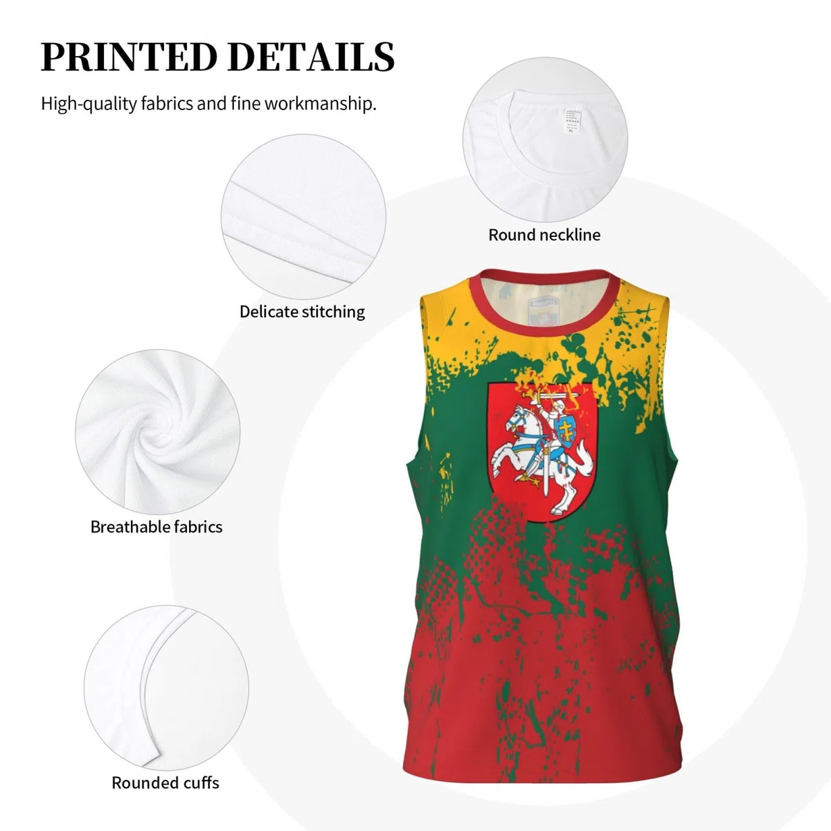 Basketballtrikot mit Litauen-Flagge, Team-Up-Sport, 3D-Volldruck-Design, Trikots