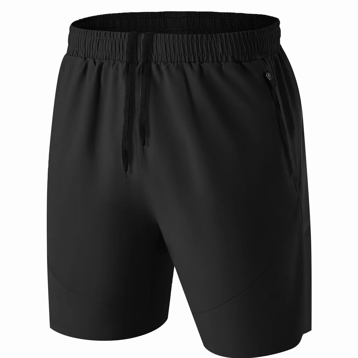 HMIYA Herren-Sport-Shorts, schnelltrocknend, mit Reißverschlusstaschen für Workout, Laufen, Training