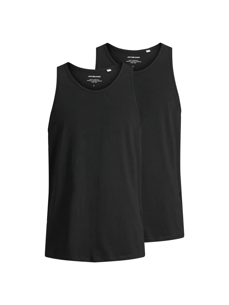 JACK & JONES Male Tanktop 2er-Pack Einfarbig Tanktop