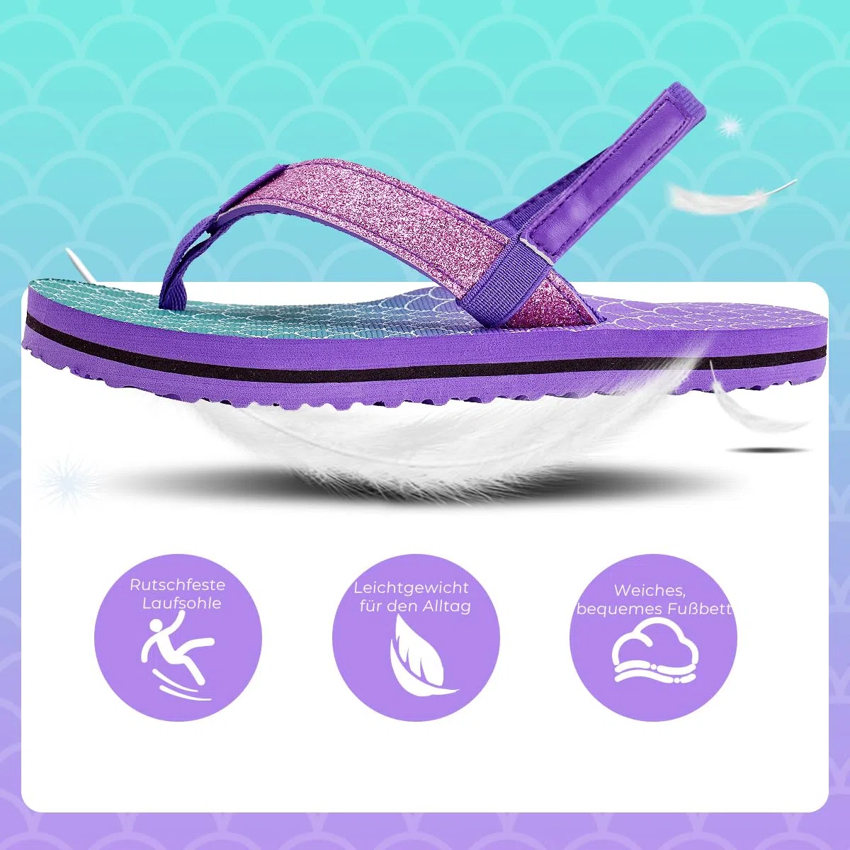 WateLves Flip Flops Kinder Badelatschen Kinder Sommer Zehentrenner Strand Sandalen MäDchen Jungen Unisex