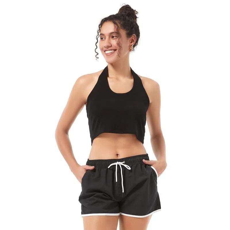 riemot Badeshorts Damen Schnelltrocknend Strandshorts mit Elastischem Bund und Kordelzug, Schwimmshorts mit Mesh-Innenfutter und Taschen, Sommer Shorts für Strand, Urlaub und Freizeit S-XXL