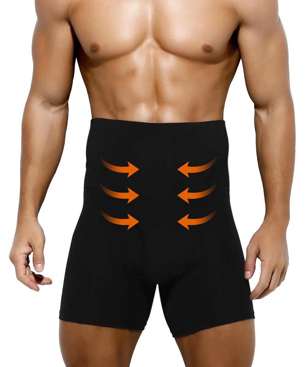 Casey Kevin Shapewear Boxershorts Herren, Bauchweg Herren, Hohe Taille Body Shaper Kompressionshosen Unterwäsche