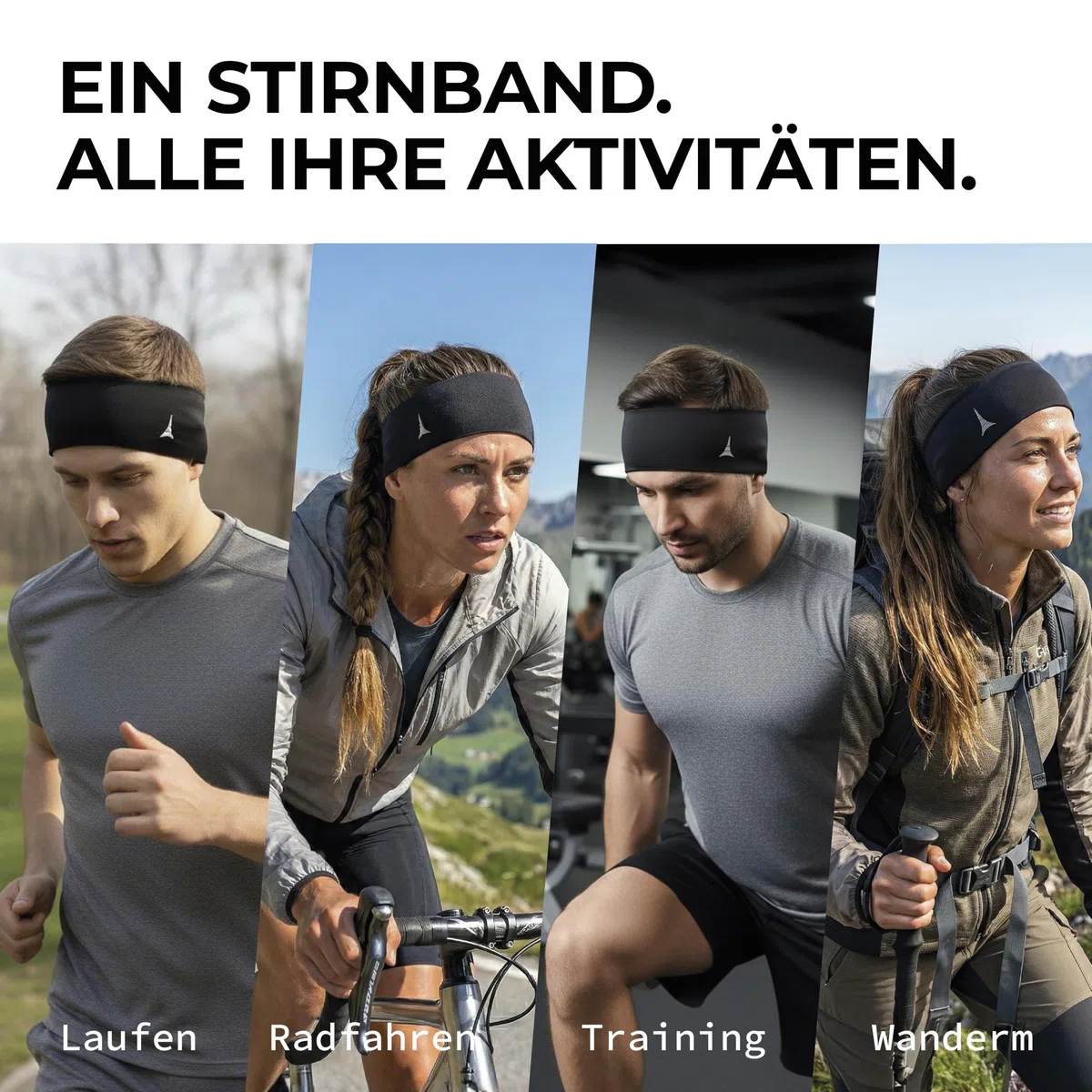 French Fitness Revolution - Dehnbares Sport-Stirnband Männer & Frauen - Schweißband zum Laufen, Radfahren, Basketball, Yoga, Fitness - feuchtigkeitsableitendes Workout-Haarband