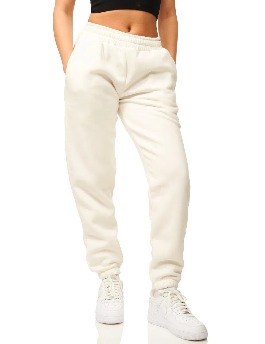 DAILY COTTON Damen Jogginghose aus Baumwolle - Sporthose im Straight-Fit mit Bündchen - Lange Sweatpants Trainingshose - Freizeithose für Frauen