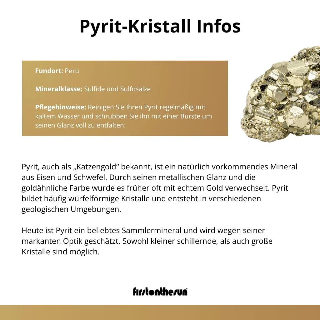 Pyrit Kristall Stufe | Katzengold | 100% natürliche Edelstein-Druse | Funkelnde Kristalle | Goldener Glanz | Edelstein-Deko | Lade und Entladestein | firstonthesun®