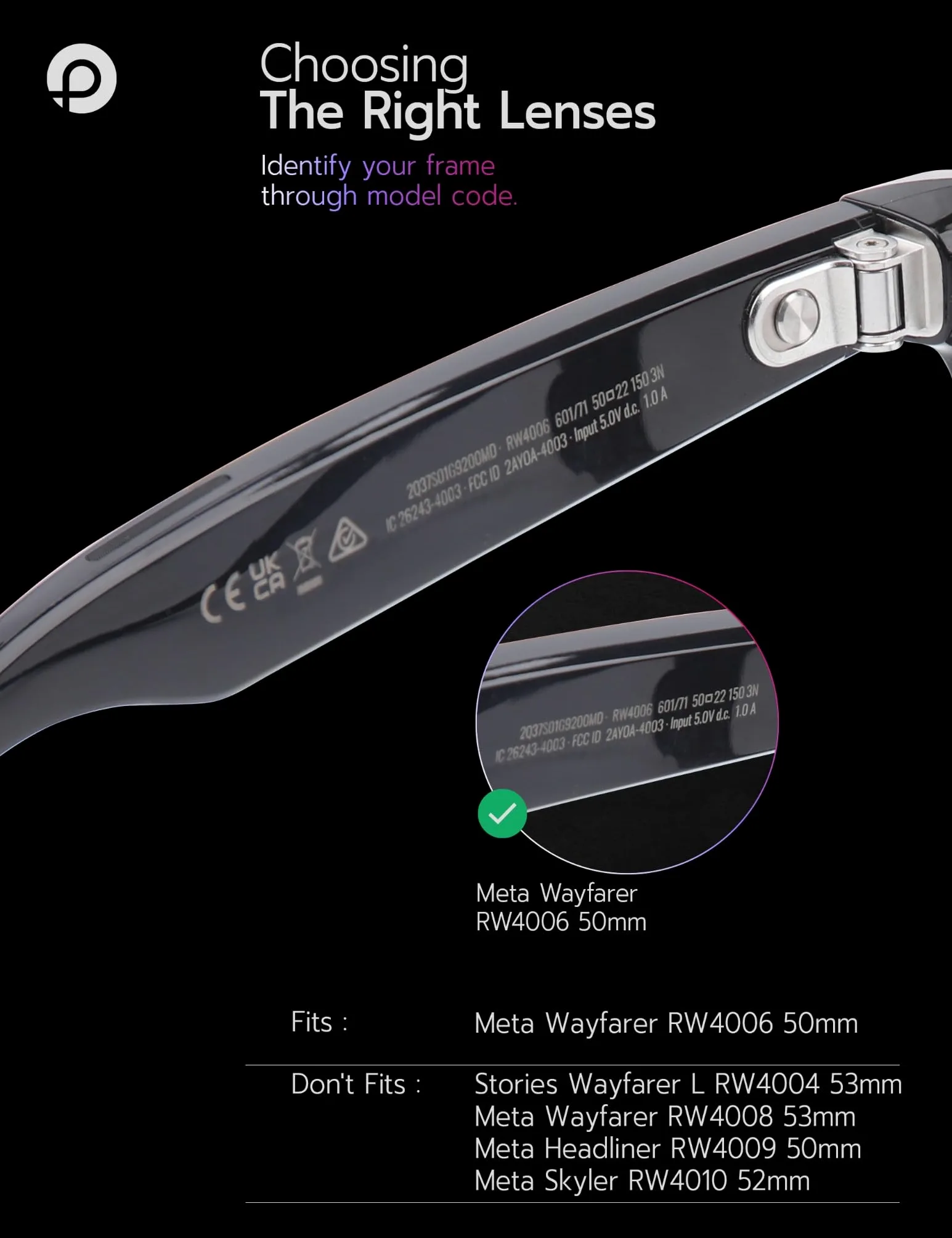 Ersatzlinsen für for Ray-Ban RW4006 50mm