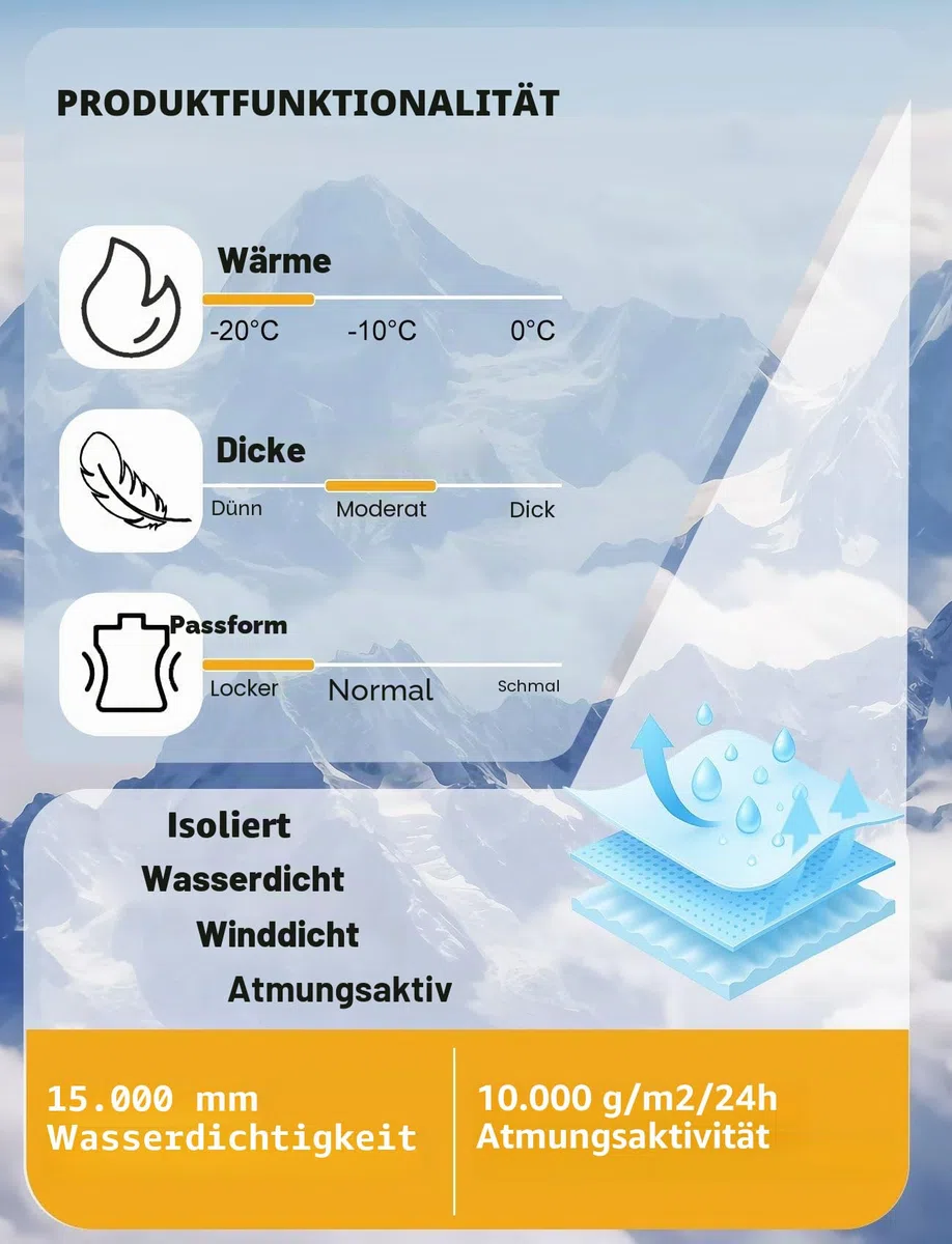 GSOU SNOW Herren Damen Skihose Baggy Snowboardhose Wasserdicht Winddicht Atmungsaktiv Warm mit Hosenträgern