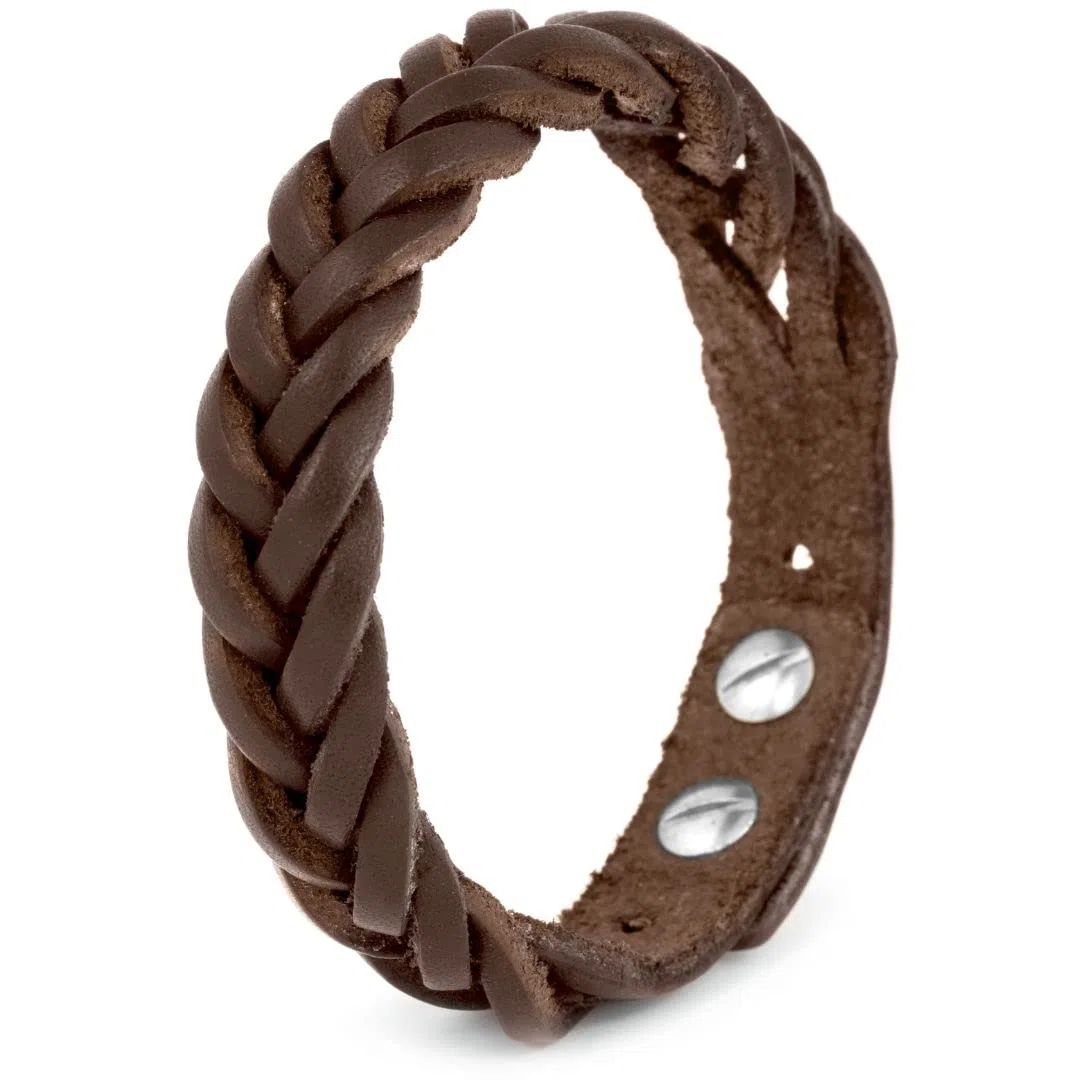 Simaru Lederarmband Herren, echtes Leder pflanzlich gegerbt, Geflochtenes Herrenarmband, Armband für Männer größenverstellbar & robust
