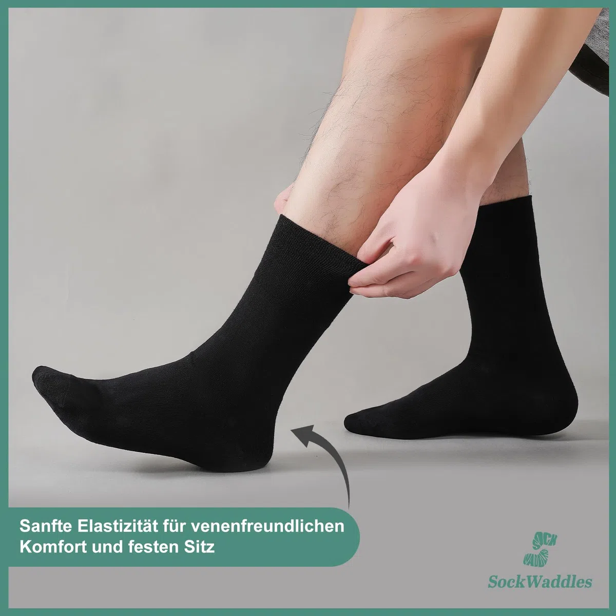 SockWaddles 6 Paar Diabetikersocken ohne Gummibund & ohne Naht 97% Baumwolle, Diabetiker Socken mit Komfortbund Hautfreundlich & Atmungsaktiv baumwollsocken für Damen Herren