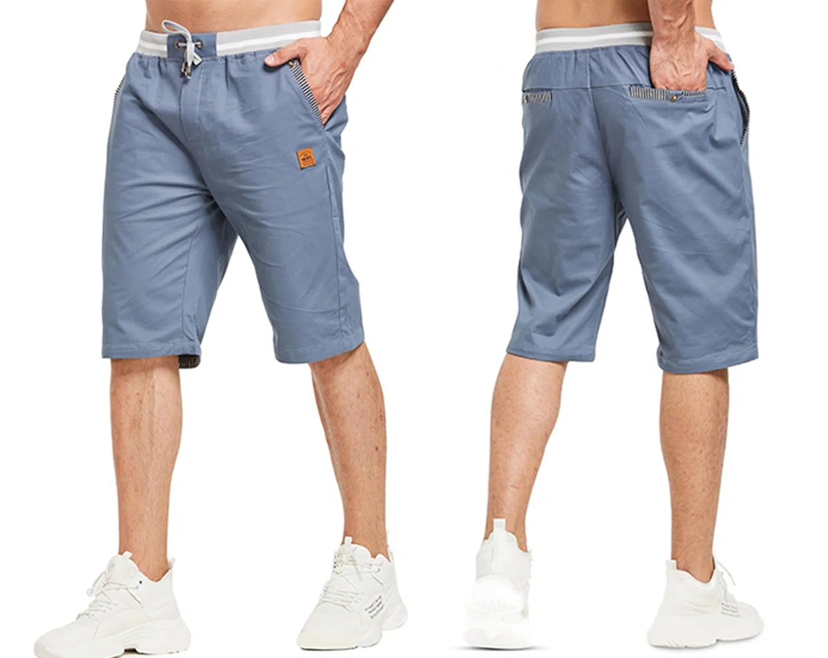 HCSS Kurze Hosen Herren Bermuda Shorts Herren Sommer Chino Shorts Baumwolle Gummizug mit Tasche