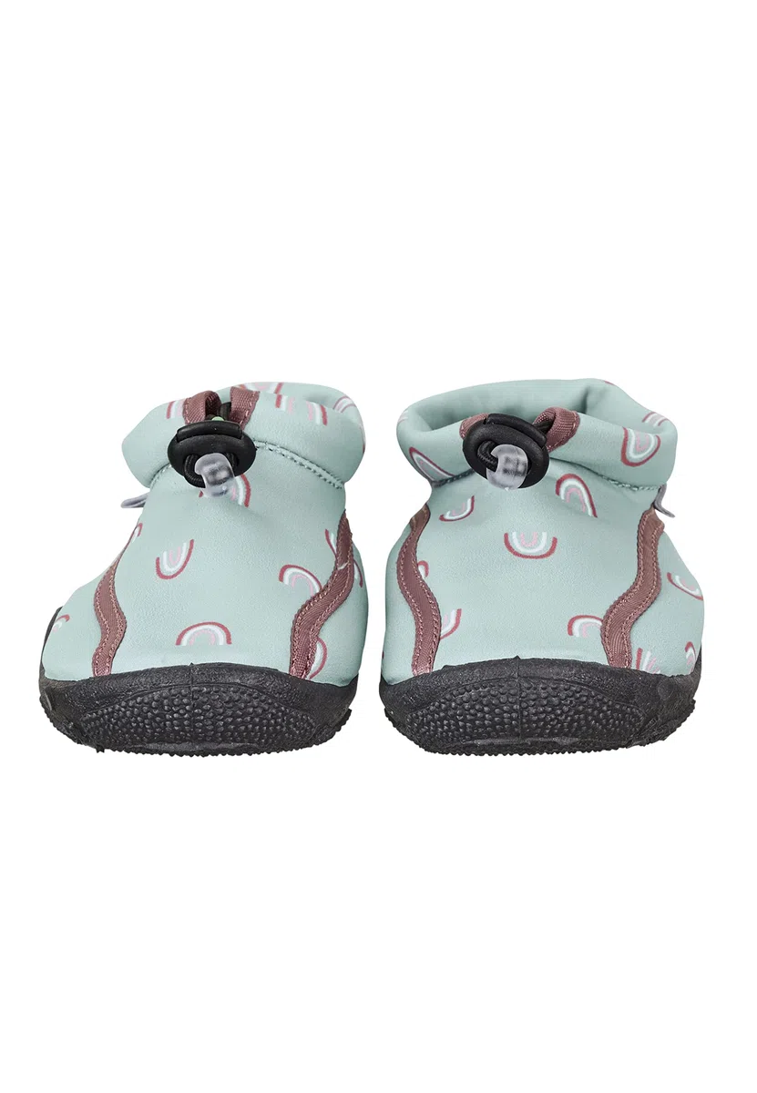 Sterntaler Badeschuhe Regenbogen Print - Kinder Aquaschuhe schnelltrocknend - Mädchen Schwimmschuhe mit Gummiband und Kordelstopper bequeme Strand Slipper