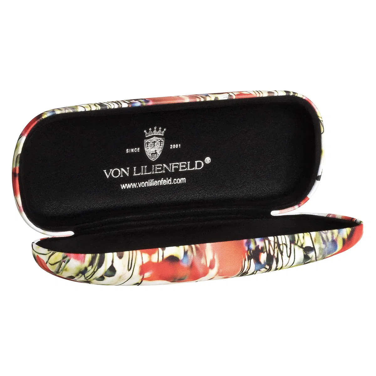VON LILIENFELD Brillenetui Motiv Etui Brille Mikrofaser Brillenputztuch Brillenbox Stabiles Hardcase Set mit Stoff bezogen