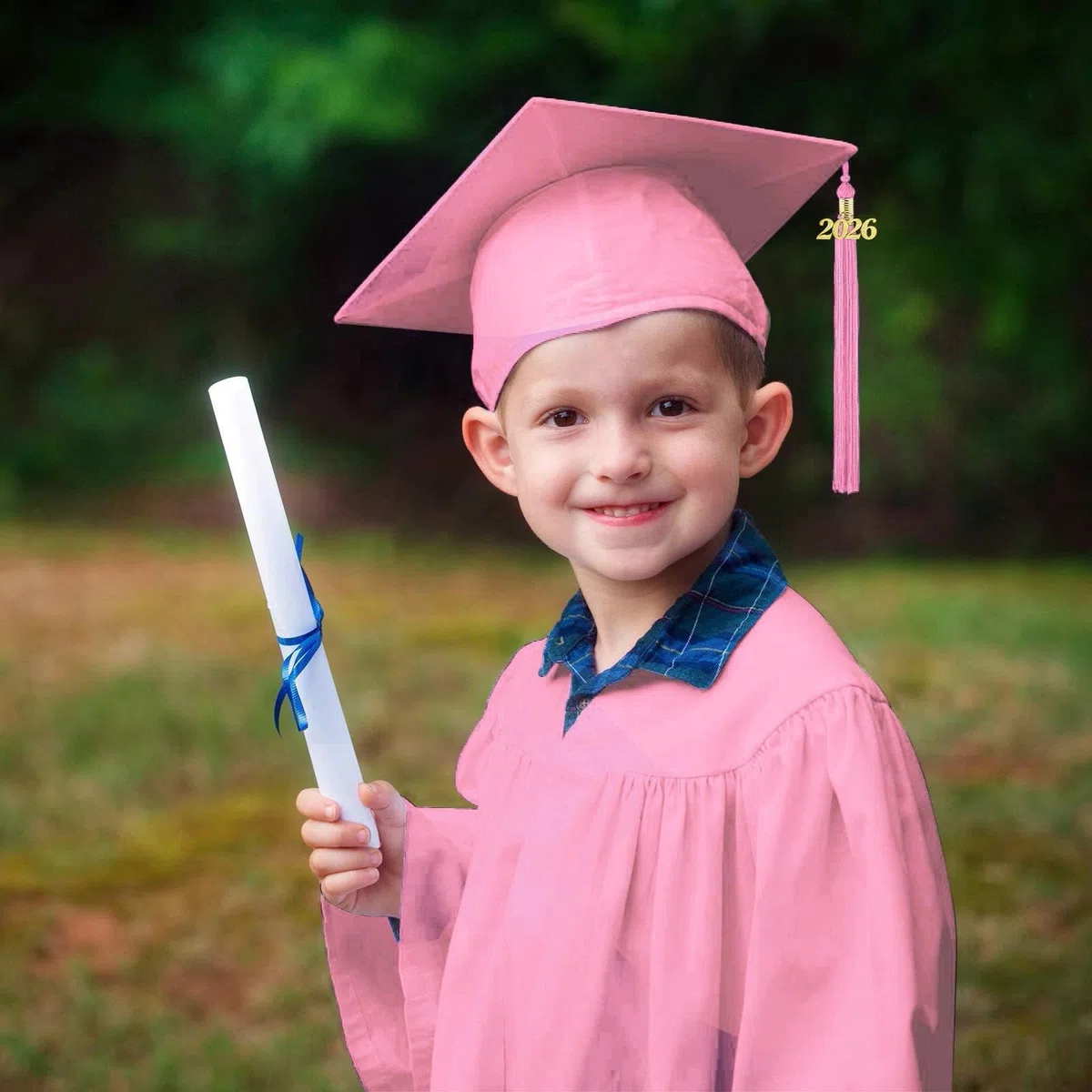 Generisch Abschlusskleid KinderAbschluss Talar Vorschul-Kindergarten-Abschlusskleid Mit Hut Absolventen Robe & Stola Schulabschluss Geschenk Mädchen Junge