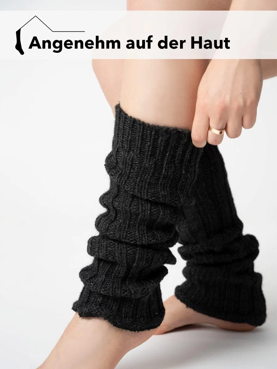 Alpaka Stulpen Damen - Leg Warmers Mit 50% Wollanteil Und 10% Alpaka Wolle - Wollstulpen Flauschig Weich Mit Schönem Grobstrick-muster - One Size, Geeignet Für Damen Und Teenager Stulpensocken