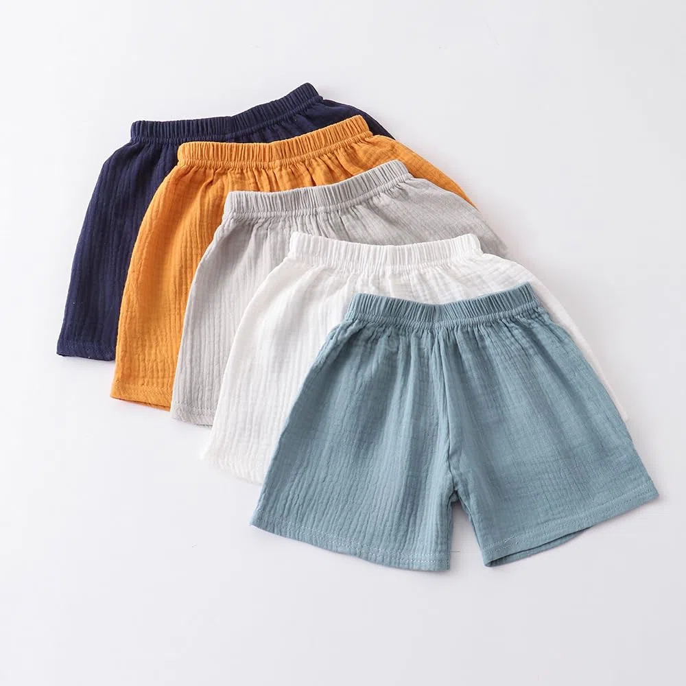 Baby Jungen Mädchen Musselin Kurz Hosen Gr. 68/74/80/86/92, 3er Kinder Baumwolle Leinen Sommer Shorts 98/104 Einfarbige Lässige Kurze Hosen Bermuda 110/116/122