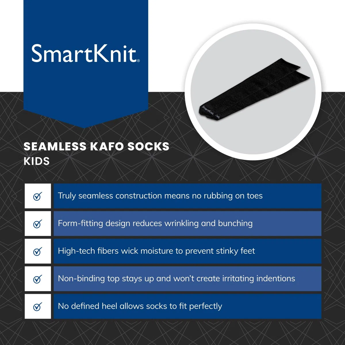 Kids Seamless KAFO Interface Socks