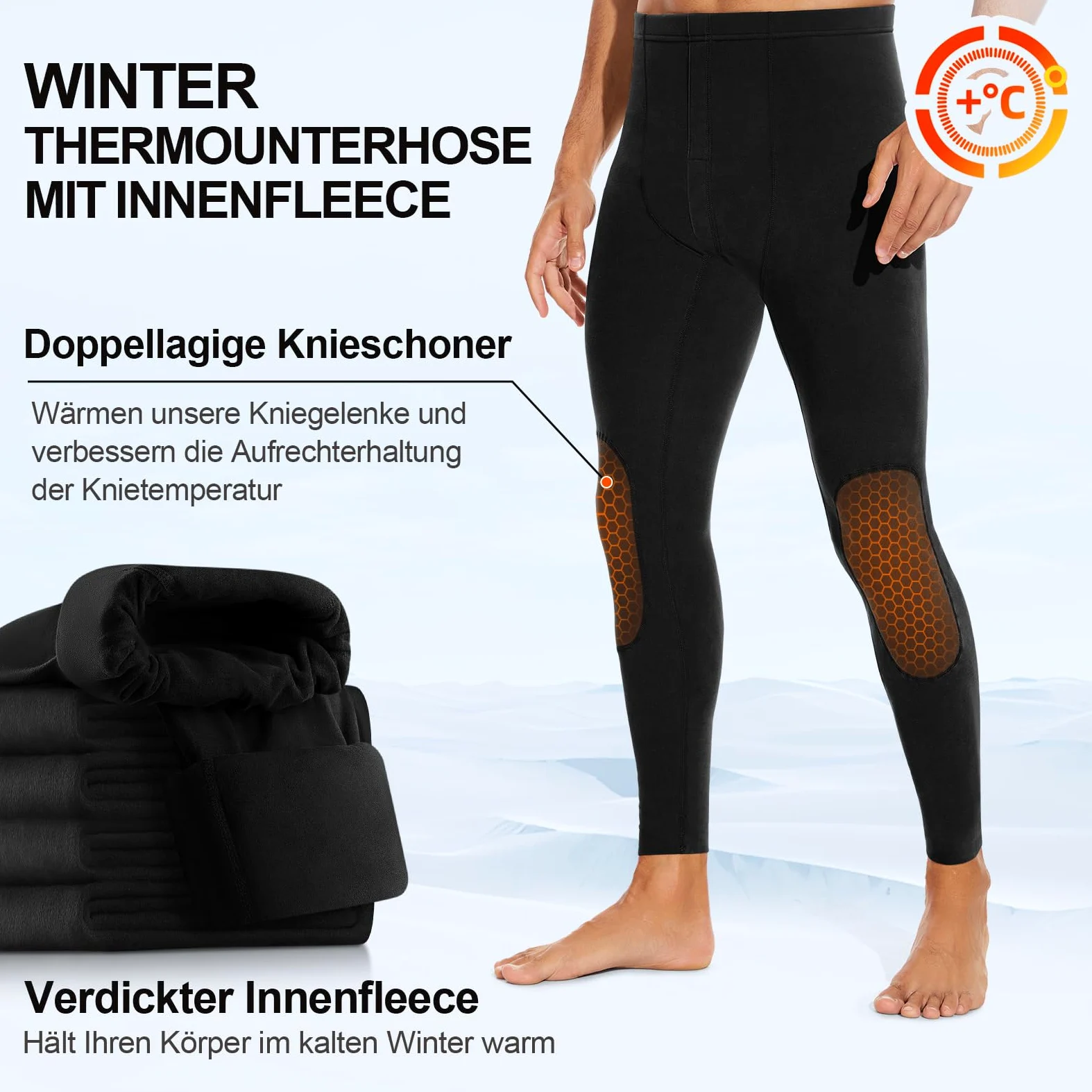 SIMIYA Lange Unterhosen Herren, Extra Warm Thermounterhose Gefütterte Unterhosen Männer Lang, Thermo Leggings Thermoleggings Winter