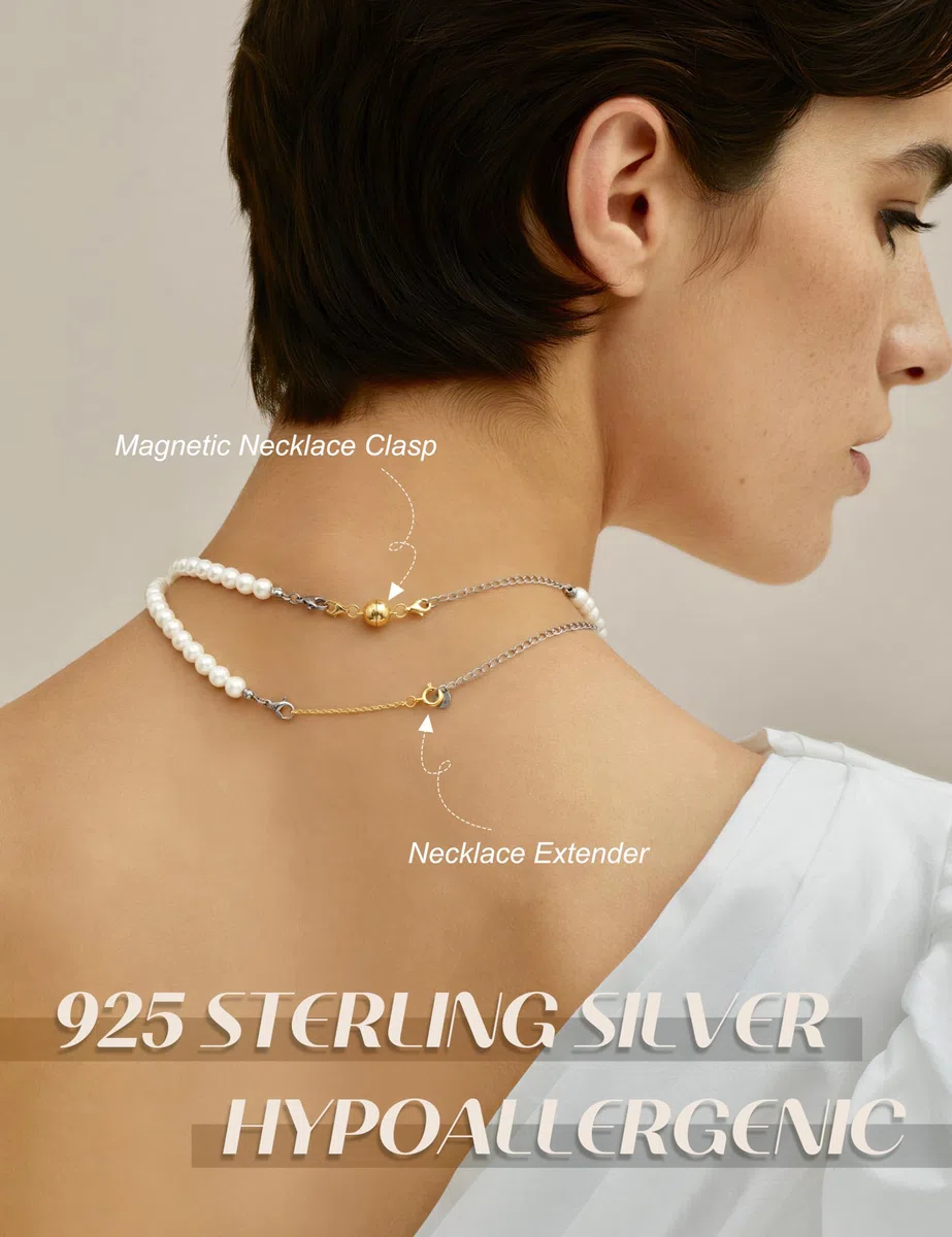 YADOCA Kettenverlängerung Silber 925 Magnetverschluss Kette 14K Vergoldete Verlängerung Gold Kette Halskette Fußkettchen Armband Verlängerungskette für Damen Herren