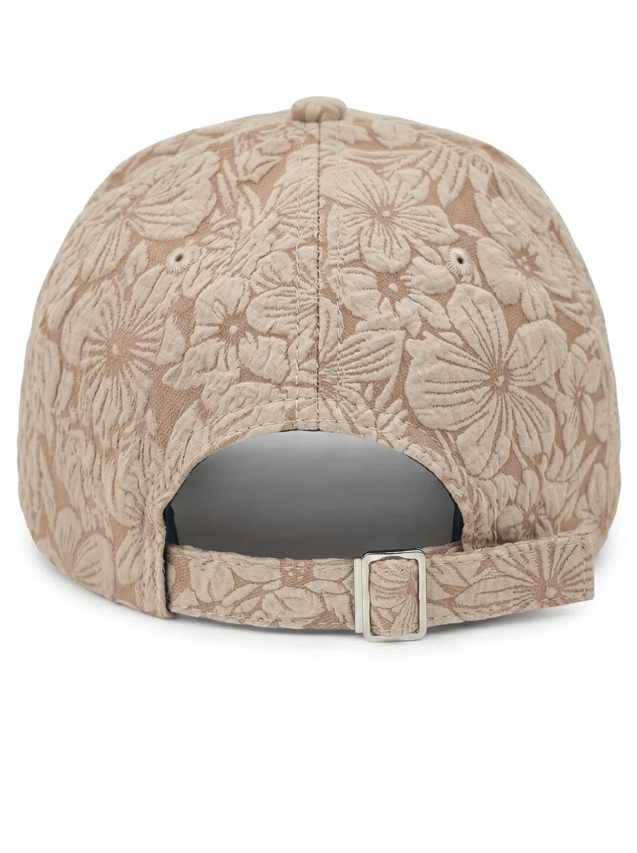 styleBREAKER Damen Baseball Cap mit floralem Ton in Ton Muster | 6-Panel Basecap mit Klettverschluss verstellbar | sportliche Blumenoptik Kappe Streetstyle