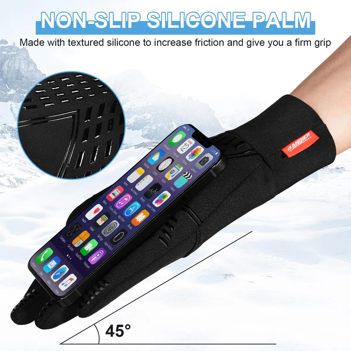 coskefy Fahrradhandschuhe Warme, Handschuhe Herren Damen Smartphone, Winterhandschuhe Outdoor Laufhandschuhe rutschfest Winddicht für Männer Frauen zum Radfahren Laufen Wandern