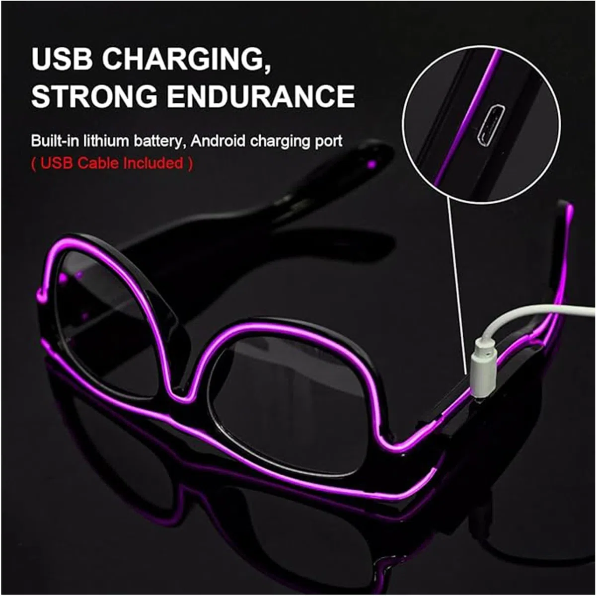 YeahBoom Leuchtende Herren-LED-Hosenträger und Fliege, LED-Leucht-Hosenträger, Verdrahtet Neon Rave Brille, für Musik Festival, Weihnachten, Neon-leuchtendes dunkle Party Supplies für Party deko