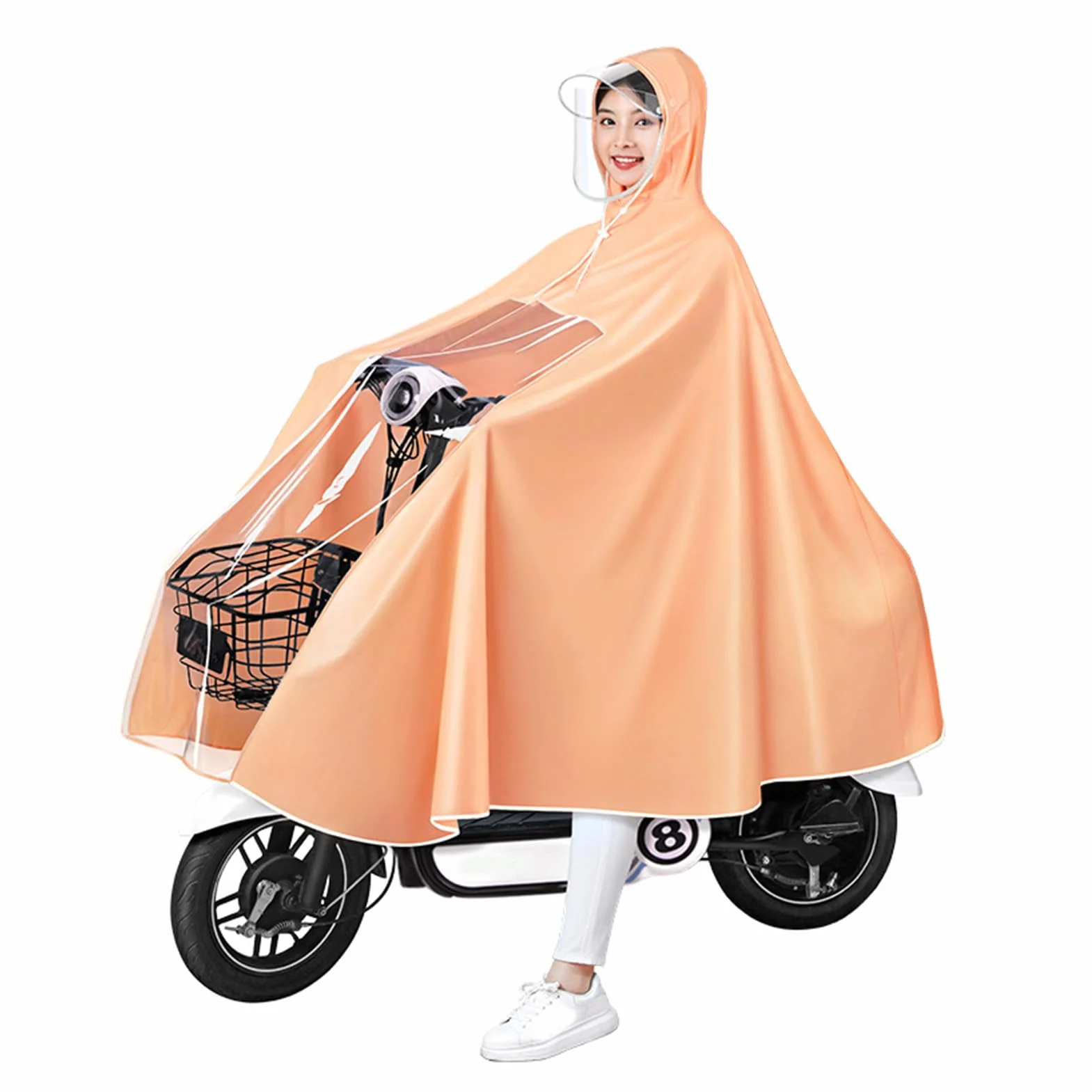 Mobilitätsroller Regenschutz Zum Reiten, Elektroroller Regenponcho, Wasserdichter, Wiederverwendbarer Unisex Fahrrad Ganzkörper Langer Regenmantel für Erwachsene