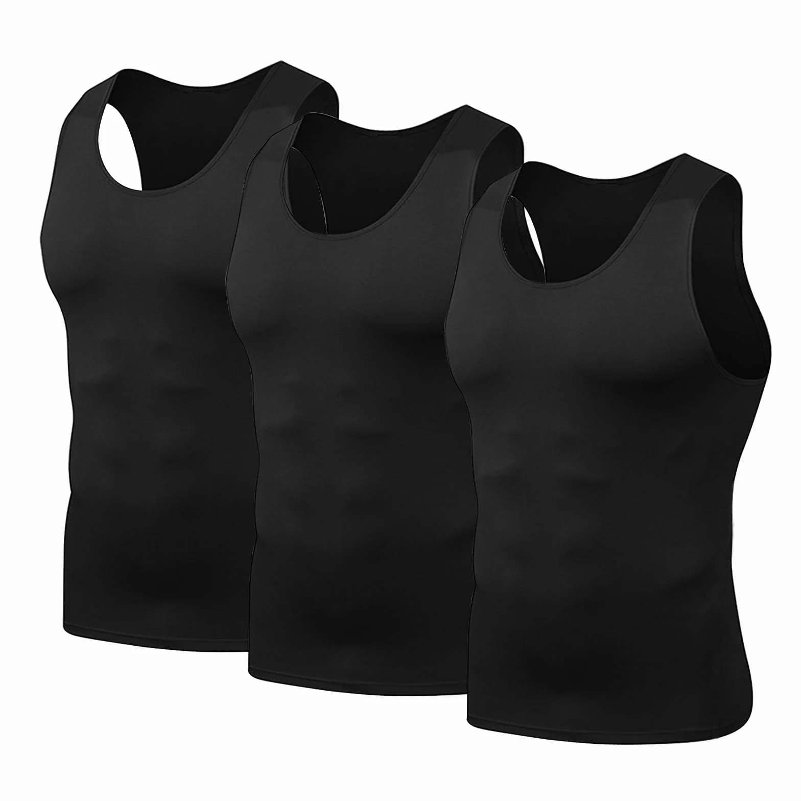 HYCOPROT 1 or 3er Pack Kompressions Tank Tops für Herren, Atmungsaktives Ärmelloses T-Shirt Quick Dry Unterhemd Funktionsshirt Achselshirts für Fitness Gym