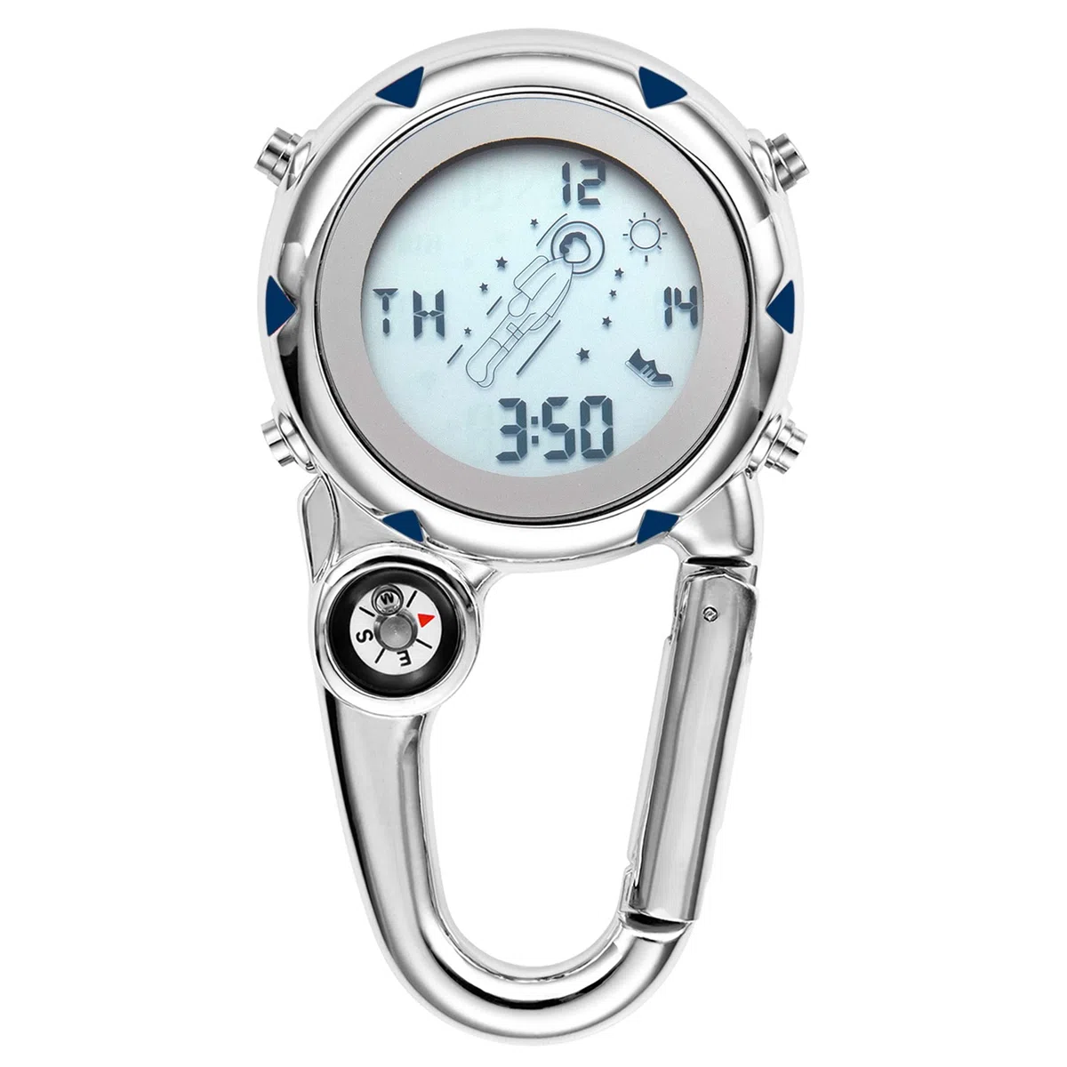 JewelryWe Karabineruhr Digital Taschenuhr mit Karabiner Digitaluhr Elektronische Uhr für Ärzte Krankenschwestern Sanitäter Outdoor