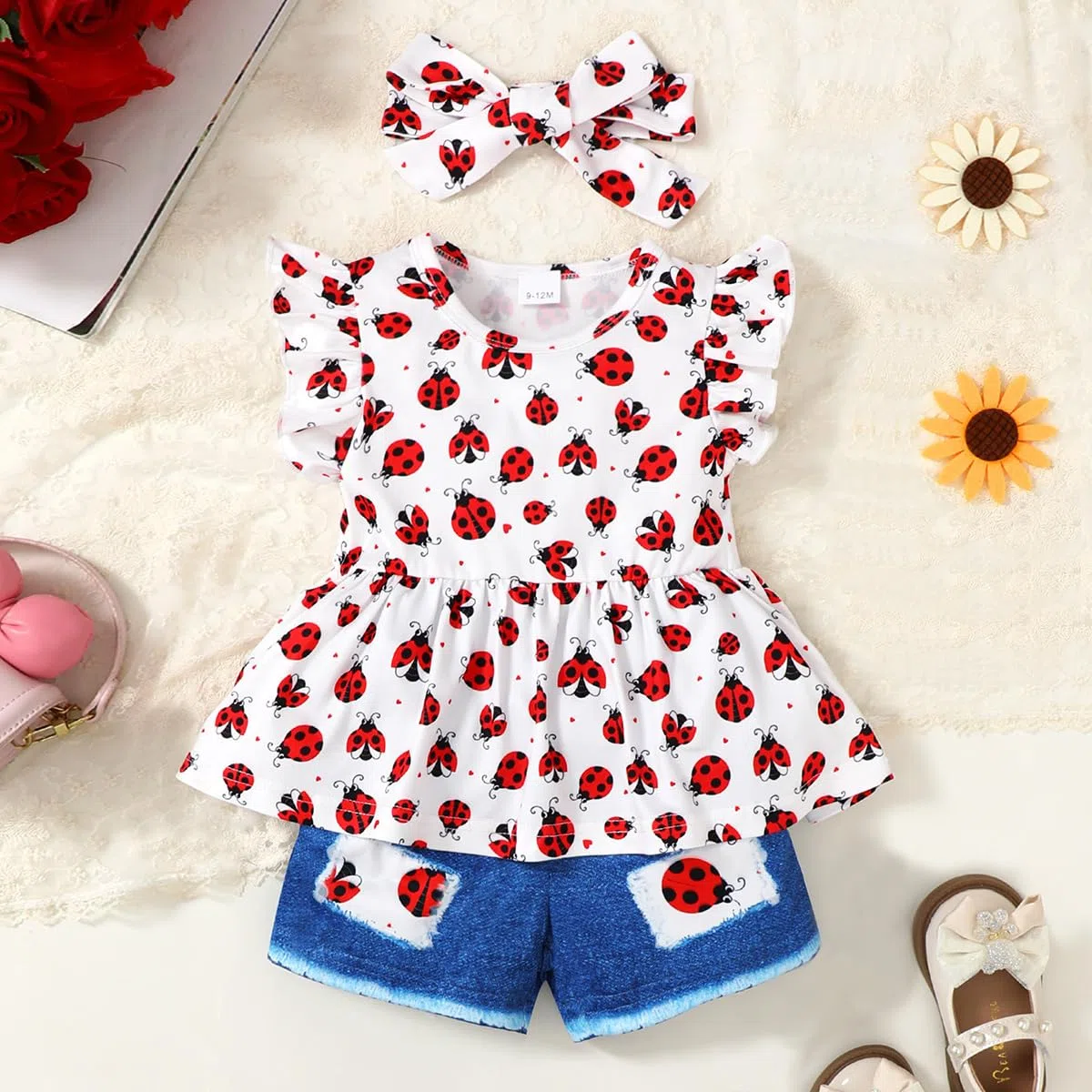 Baby Mädchen Kleidung Kleinkinder Sommeroutfits Ärmelloses Rüschen Tanktop mit Shorts Süße Kleidungssets für Mädchen 6M-4 Jahren