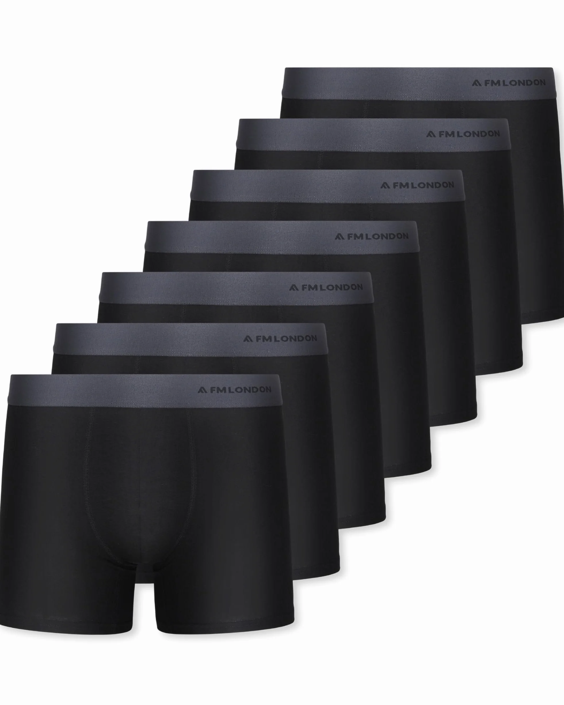 FM London 7er-Pack Boxershorts für Herren ohne Etikett - Atmungsaktive, Weiche und Dehnbare Unterhosen für Männer mit Hohem Baumwollanteil