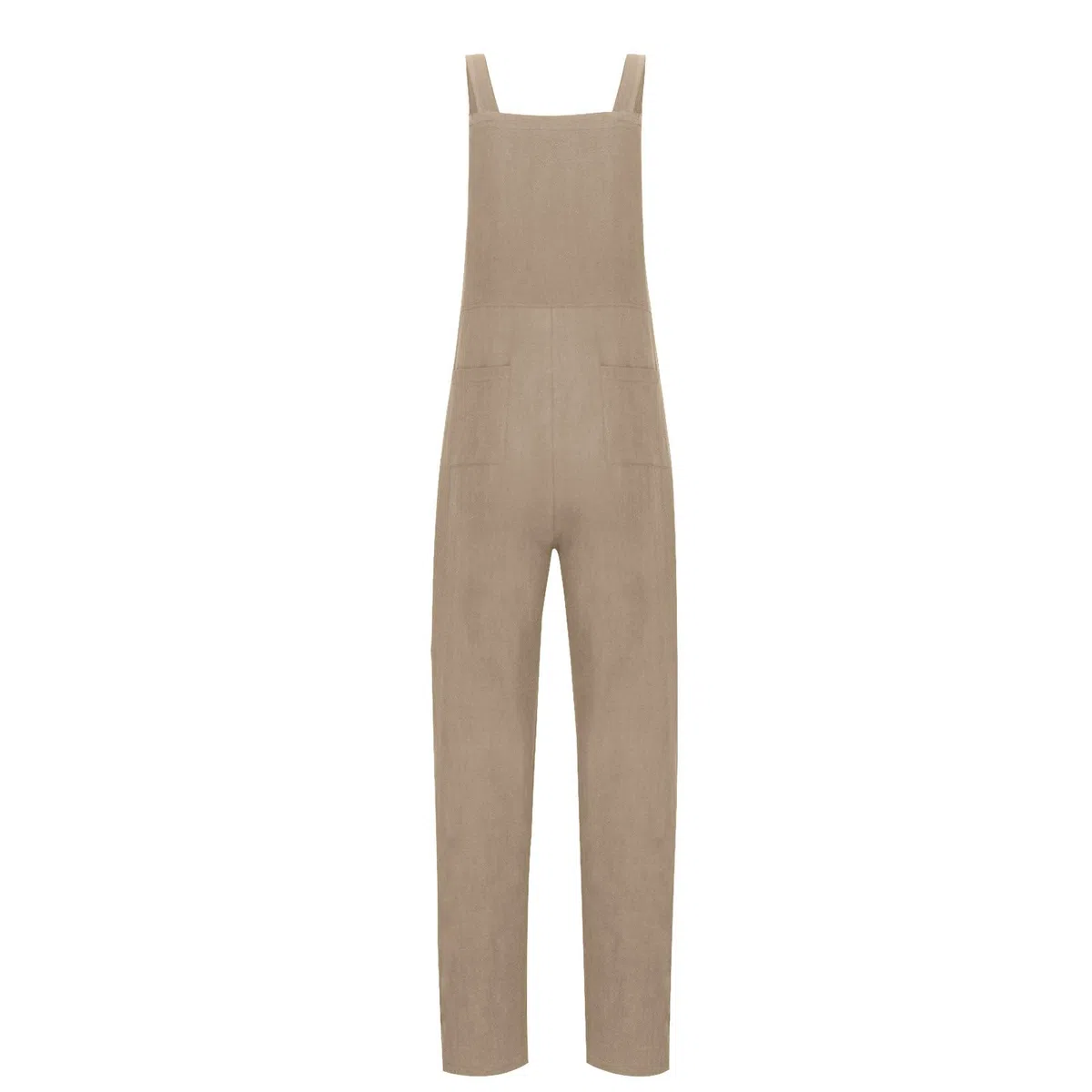 Damen Latzhose, Oversize Jumpsuit für Damen Baumwolle Und Leinen Jumpsuit mit Große Taschen Einfarbig Sommerhose Verstellbarer Riemen Stoffhose Mode Strandhose