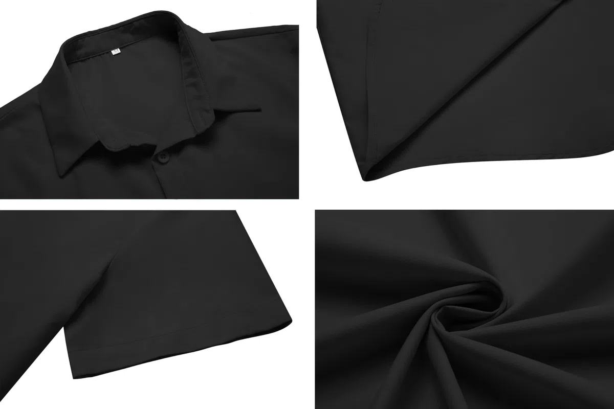 COOFANDY Herren Hemd Kurzarm Slim Fit Freizeithemd Bügelleichte Kurzarmhemd Businesshemd Sommer Herrenhemd Einfarbig Basic Shirt for Männer