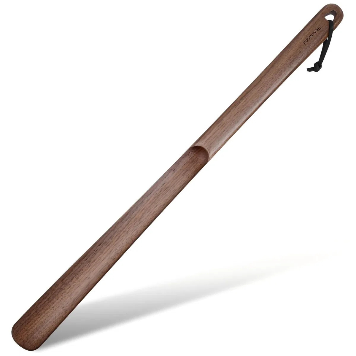 muso wood Schuhlöffel lang 60cm aus Holz, Echtem Walnussholz Stabiler Schuhanzieher lang für Senioren, Schwangere