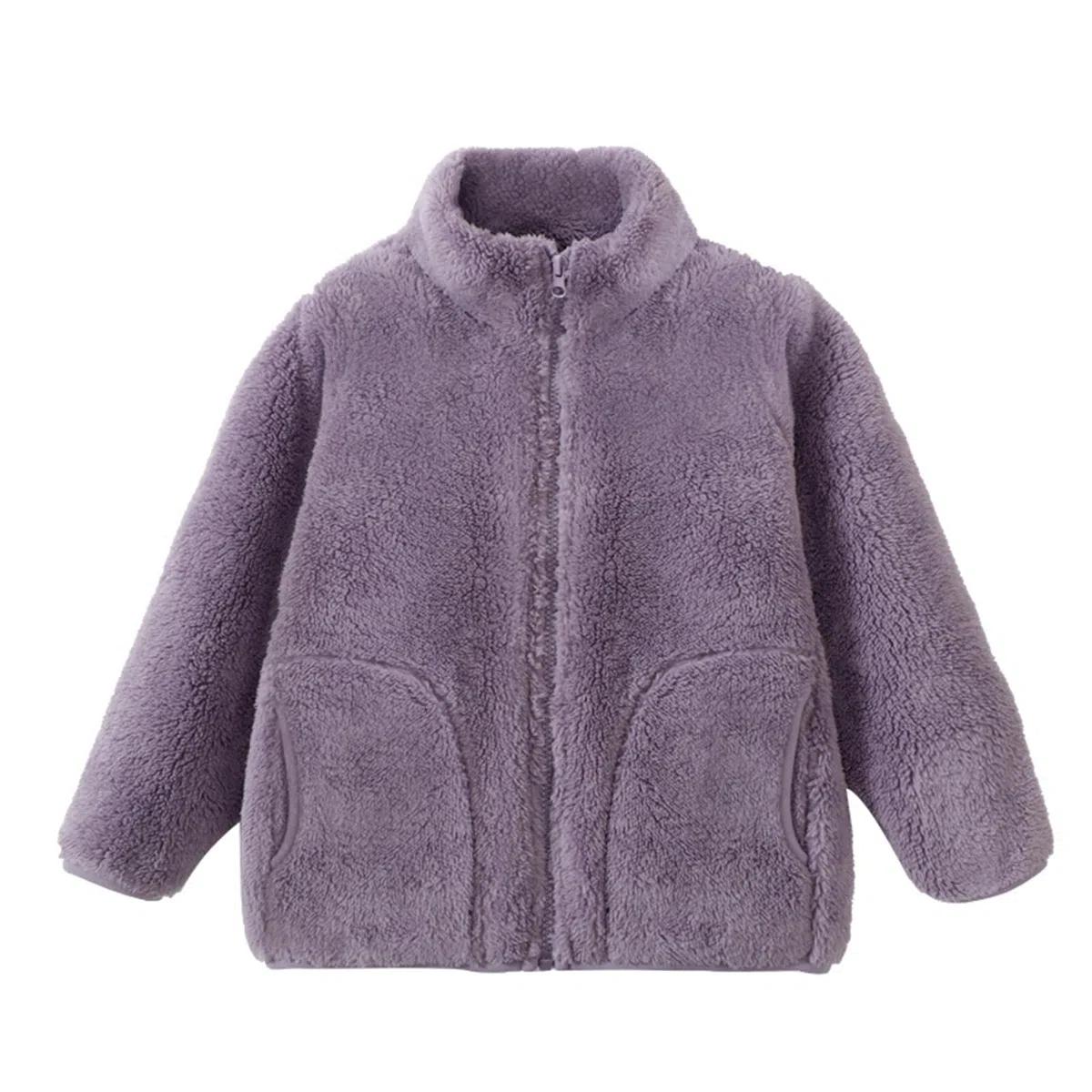 Kinder Modisch Fell Jungen Mädchen 2025 Herbst Winter Gefüttert Leicht Warm Einfarbig Jacke Outdoor Sportlich Niedliche Mantel