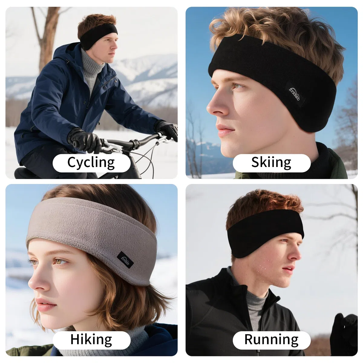 Fleece Ohrenwärmer Stirnband für Damen und Herren – Winter Ohrenschützer Sport-Haarband zum Laufen, Joggen, Wandern, Radfahren und Skifahren