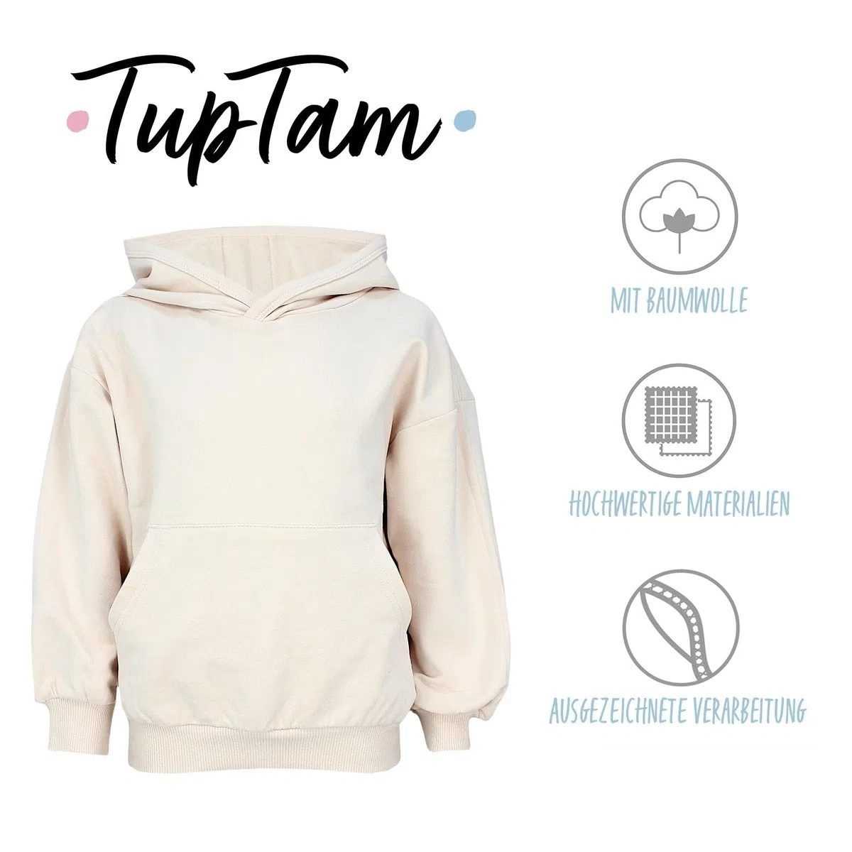 TupTam Hoodie Bio-Baumwolle Jungen Mädchen Kapuzenpullover Sweatshirt Bio-Baumwolle