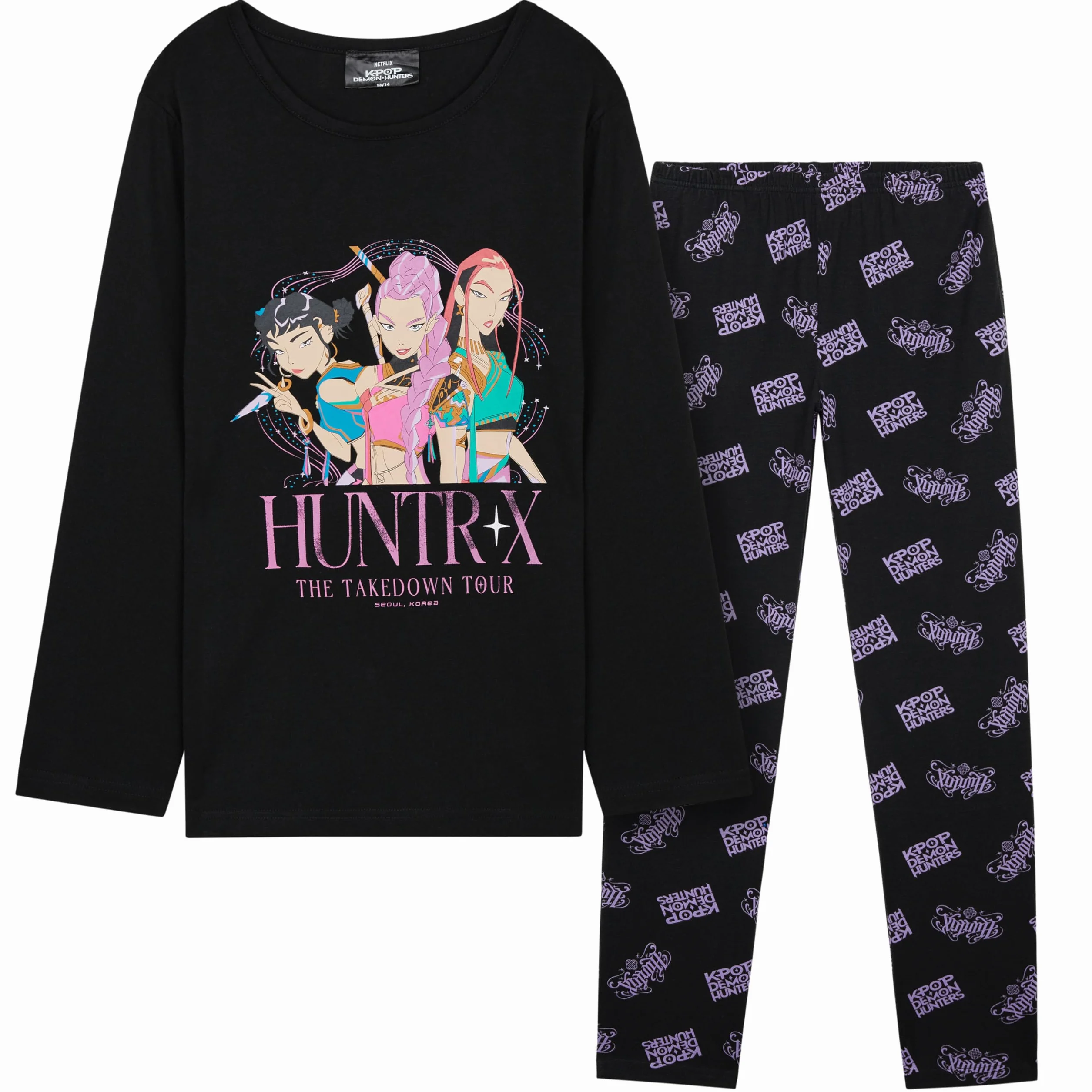 KPop Demon Hunters Pyjama Set Mädchen Teenagers 5-14 Jahre, Weicher Stoff Schlafanzug, Anime Huntrix Saja Boys Merch, Kinder Geschenke
