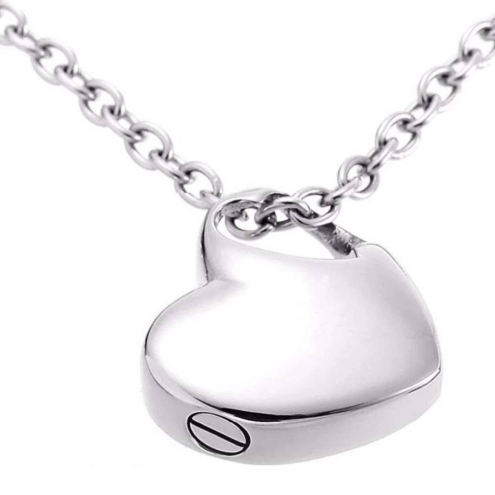 ID Herz Asche Medallion + Kette mit Gravur nach Wunsch Urne Memorial Anhänger