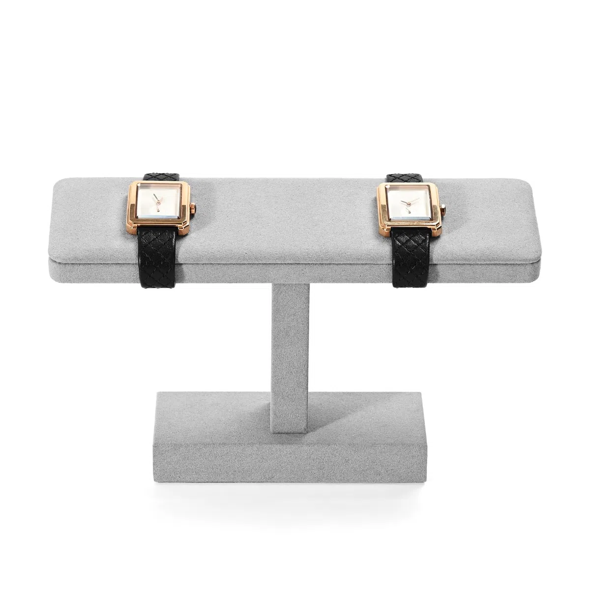 Oirlv Mikrofaser Uhrenständer,Uhrenhalter Schmuckständer,Watch Stand,Schmuck Armband Organizerständer(Grau)